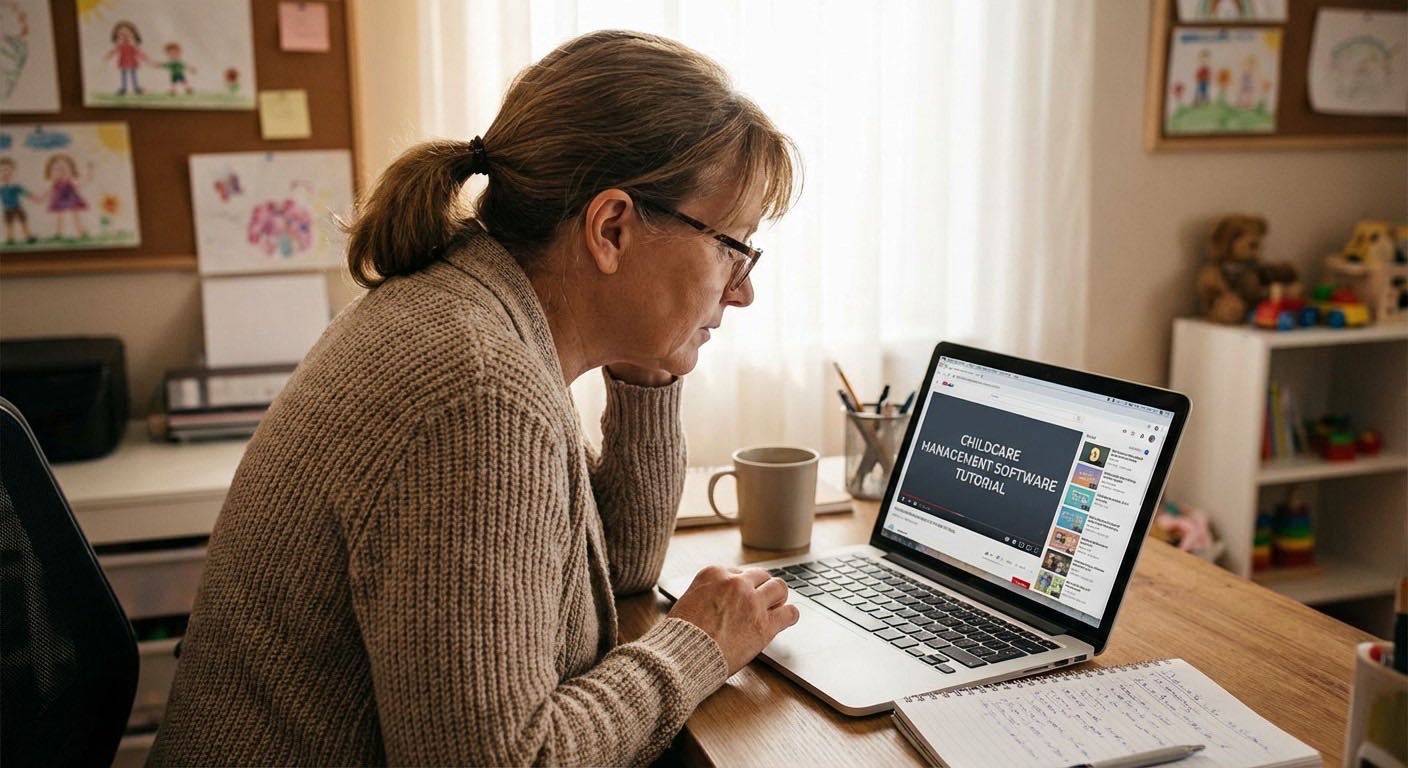 Comparison diagram showing Procare and Bloomily childcare software platforms side by side